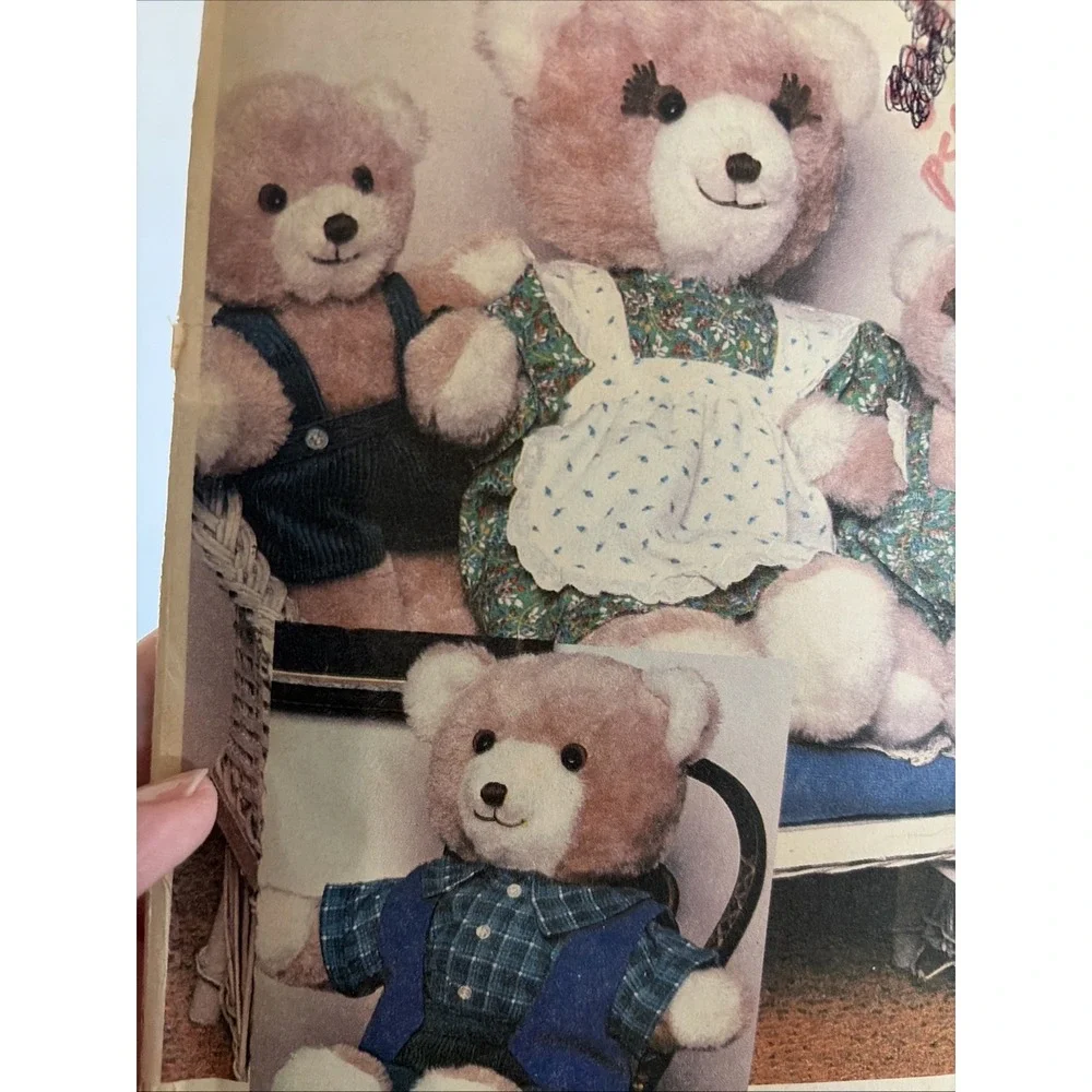 McCall's 7311 Vintage Bear and Clothes Sewing Pattern Uncut 1980 One Size